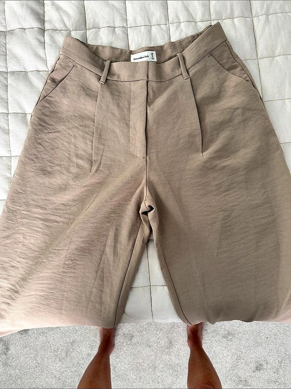 Abercrombie & Fitch A&F Sloane Tailored Wide Leg Pant Pants Brown Waist 29 Long